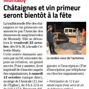 Article midi libre 06 10 2024 annonce soiree chataignes adsbm