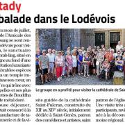 Article midi libre 09 08 2024 les donneurs de sang de montady en visite a lodeve