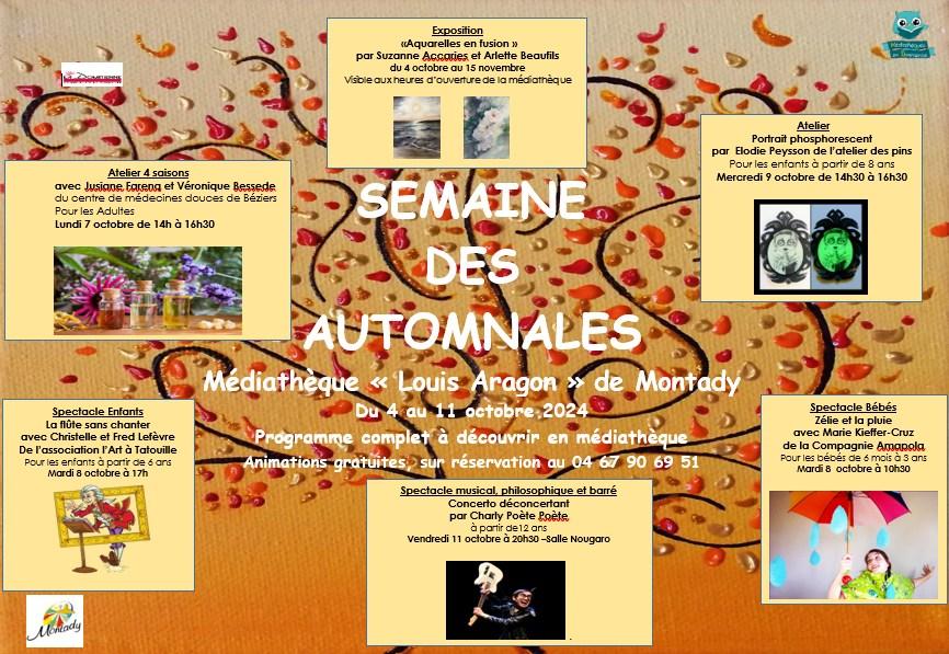 Affiche automnales 2024 mediatheque de montady