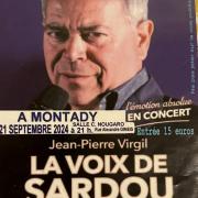 Affiche evenement la voix de sardou montady 21 09 2024