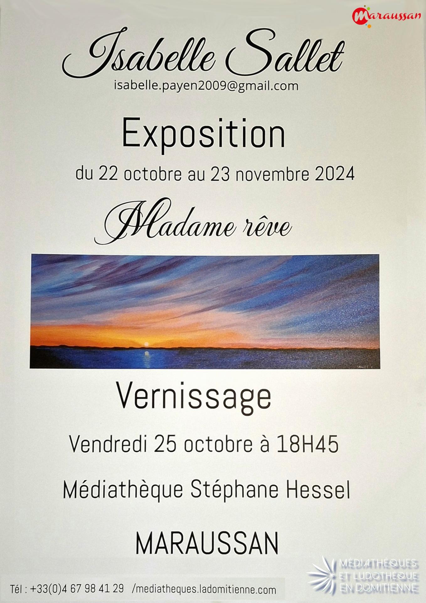 Affiche vernissage isabelle sallet maraussan 25 10 2024