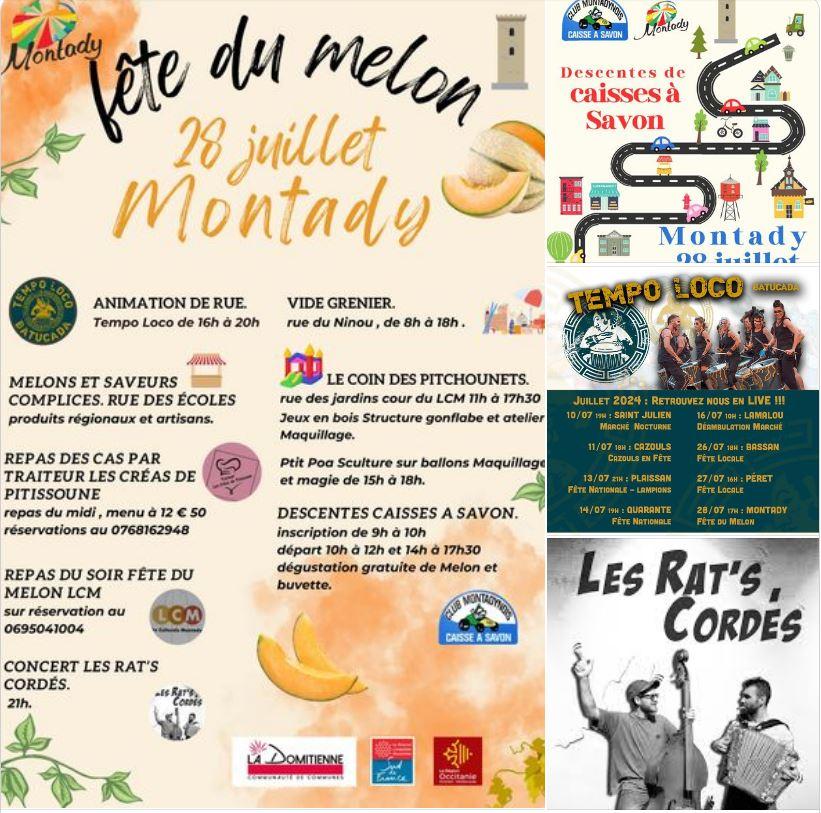 Programme complet fete du melon et caisses a savon montady 28 07 2024